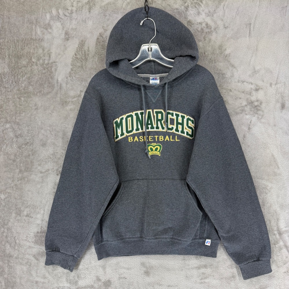 Russell Athletic Monarchs Basketball Hoodie Charcoal Grey Small Sweatshirt